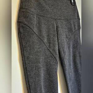 Lysse twill knit ponte seamed legging tummy control waistband dark gray small